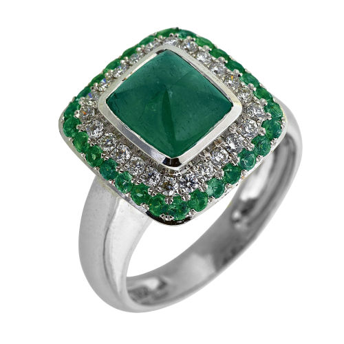 SMARAGD-DIAMANT-RING : (DOBIASCHOFSKY AUKTIONEN AG)