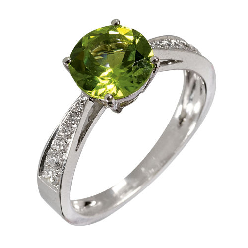 PERIDOT-DIAMANT-RING : (DOBIASCHOFSKY AUKTIONEN AG)