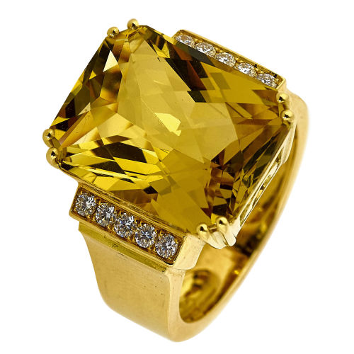CITRIN-DIAMANT-RING : (DOBIASCHOFSKY AUKTIONEN AG)