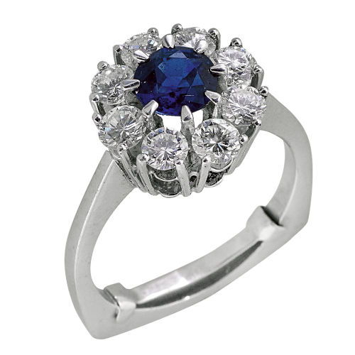 SAPHIR-BRILLANT-RING : (DOBIASCHOFSKY AUKTIONEN AG)