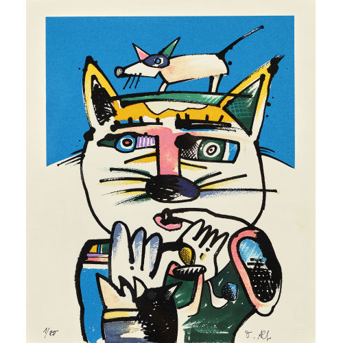 OTMAR ALT : Katzenkopf (DOBIASCHOFSKY AUKTIONEN AG)