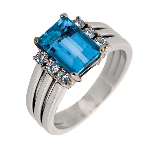 AQUAMARIN-BRILLANT-RING : (DOBIASCHOFSKY AUKTIONEN AG)