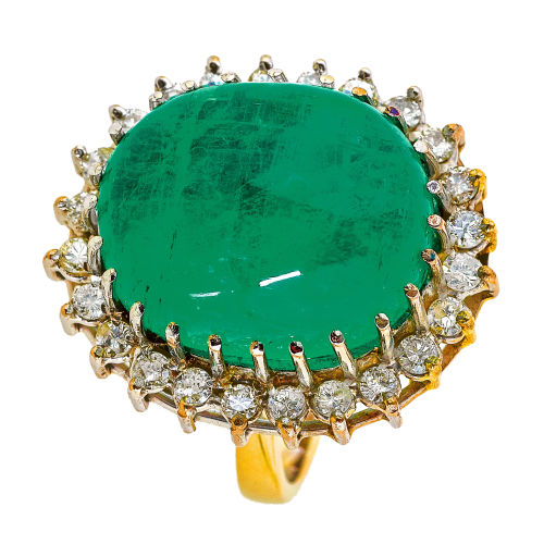 SMARAGD-DIAMANT-RING : (DOBIASCHOFSKY AUKTIONEN AG)