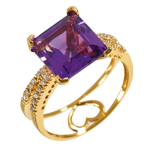 AMETHYST-BRILLANT-RING : (DOBIASCHOFSKY AUKTIONEN AG)
