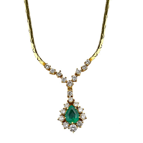 SMARAGD-BRILLANT-COLLIER : Bucherer, Luzern (DOBIASCHOFSKY AUKTIONEN AG)
