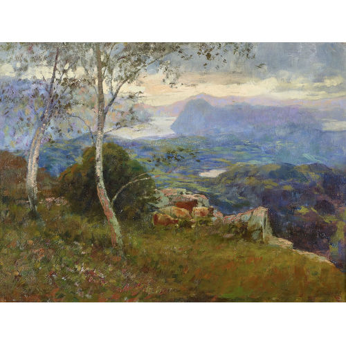 GIOACHIMO GALBUSERA : 'Lago di Lugano visto da Gola di Lugo' (DOBIASCHOFSKY AUKTIONEN AG)
