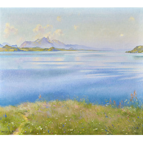 MARCUS JACOBI : Thunersee mit Stockhornkette (DOBIASCHOFSKY AUKTIONEN AG)