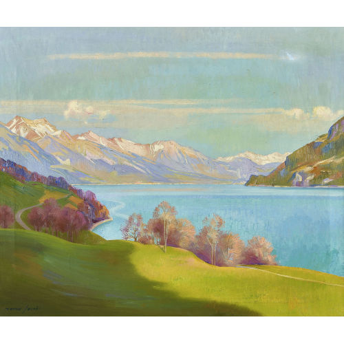 MARCUS JACOBI : Herbstliche Ansicht des Brienzersees (DOBIASCHOFSKY AUKTIONEN AG)