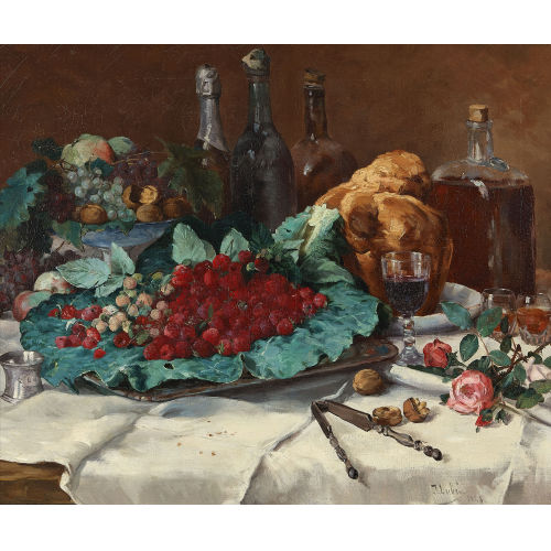 JULES D�SIR� LUBIN : 'Nature morte aux framboises' (DOBIASCHOFSKY AUKTIONEN AG)