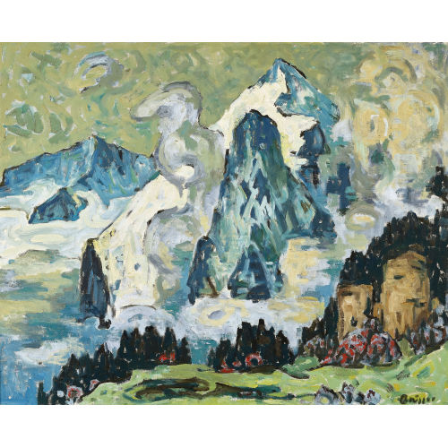 ARNOLD BRGGER : Das Tal von Rosenlaui mit Klein Wellhorn und Rosenhorn (DOBIASCHOFSKY AUKTIONEN AG)
