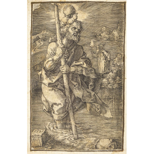 ALBRECHT D�RER : 'Der heilige Christophorus, nach rechts schauend' (DOBIASCHOFSKY AUKTIONEN AG)