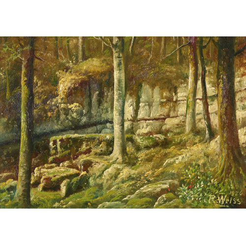 RUDOLF JOHANN WEISS : 'In der Twannbach-Schlucht am Bielersee' (DOBIASCHOFSKY AUKTIONEN AG)