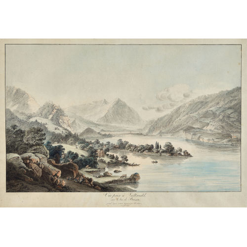 HEINRICH RIETER : 'Vue prise � Iseltwald sur le lac de Brientz' (DOBIASCHOFSKY AUKTIONEN AG)