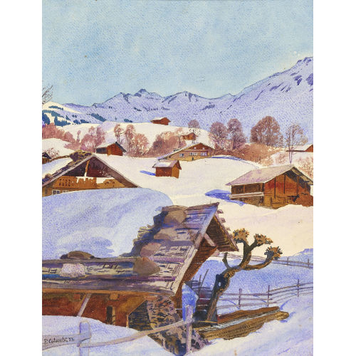PLINIO COLOMBI : Winterlandschaft im Gebirge (DOBIASCHOFSKY AUKTIONEN AG)