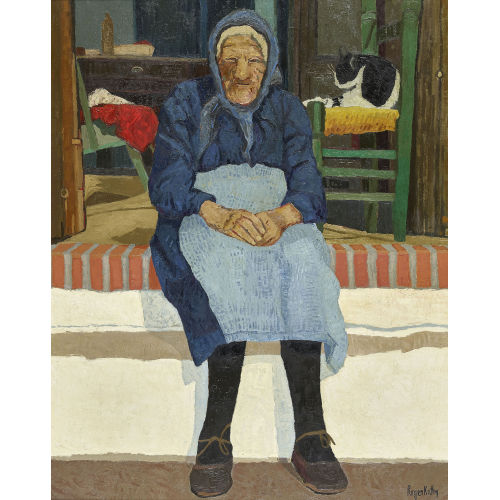 ROGER KATHY : Sitzende alte Frau in der Provence (DOBIASCHOFSKY AUKTIONEN AG)