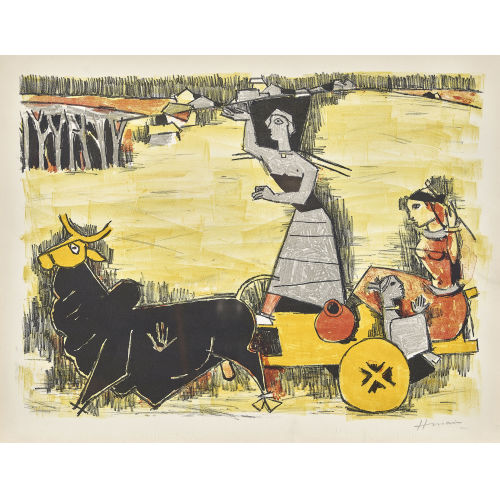 MAQBUL FIDA HUSAIN : Ohne Titel (Yatra) (DOBIASCHOFSKY AUKTIONEN AG)