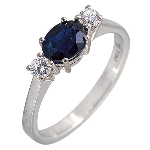 SAPHIR-BRILLANT-RING : (DOBIASCHOFSKY AUKTIONEN AG)