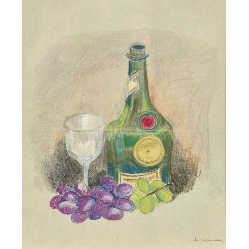 ERICH) RICCO (EIGTL. WASSMER : Stillleben mit Trauben, Trinkgl�sern und Flasche (DOBIASCHOFSKY AUKTIONEN AG)