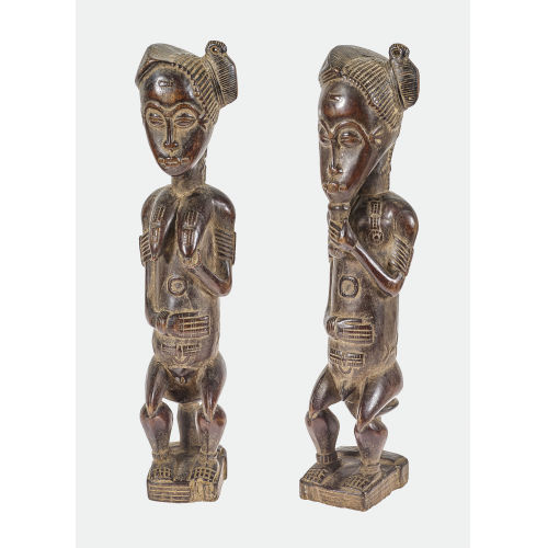 ELFENBEINK�STE/GRENZE ZU GHANA : Figurenpaar, Baule/Kulango, um 1940-1950 (DOBIASCHOFSKY AUKTIONEN AG)
