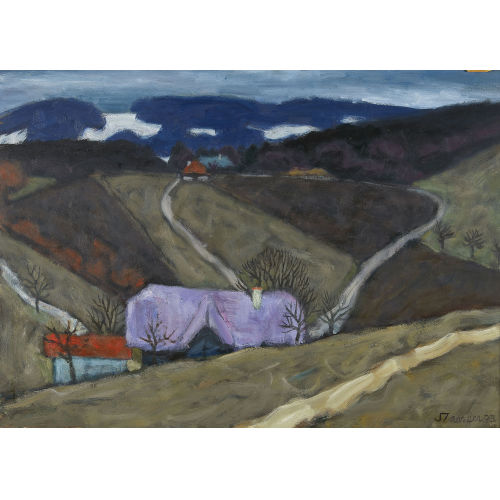 FRED STAUFFER : Emmentaler Landschaft im Vorfr�hling (DOBIASCHOFSKY AUKTIONEN AG)