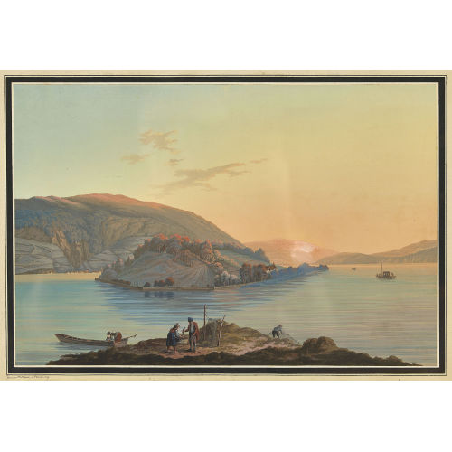 JOHANN JOSEPH HARTMANN : 'I. Vue de l'Isle St. Pierre sur le Lac de Bienne...' (DOBIASCHOFSKY AUKTIONEN AG)
