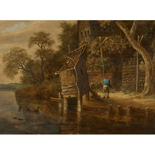 CORNELIS GERRITSZ. DECKER : D�rfliche Szene am Flussufer (DOBIASCHOFSKY AUKTIONEN AG)