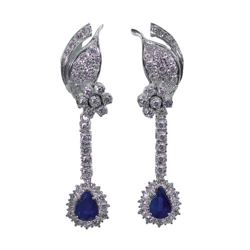 SAPHIR-BRILLANT-OHRH�NGER : (DOBIASCHOFSKY AUKTIONEN AG)