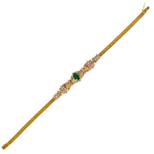 SMARAGD-DIAMANT-BRACELET : (DOBIASCHOFSKY AUKTIONEN AG)