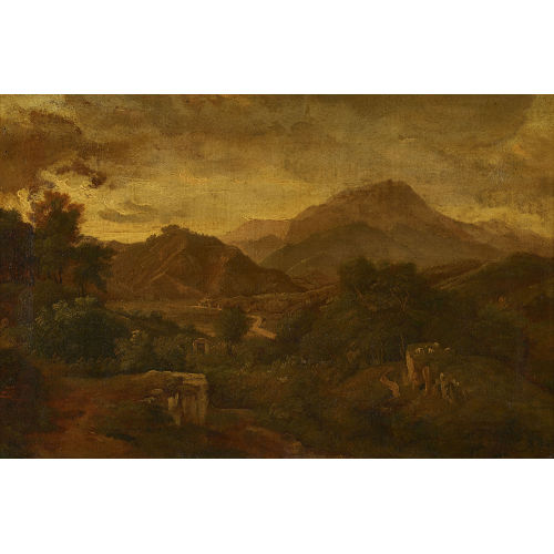 18./19. JH. ITALIEN : Weite h�gelige Landschaft (DOBIASCHOFSKY AUKTIONEN AG)