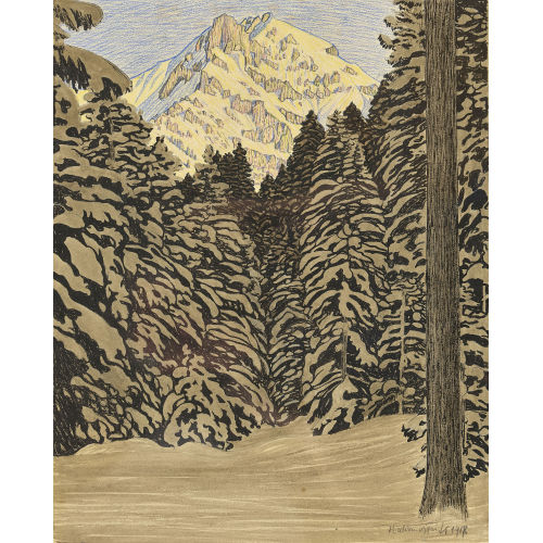 WALDEMAR THEOPHIL FINK : Winterlandschaft bei Adelboden (DOBIASCHOFSKY AUKTIONEN AG)