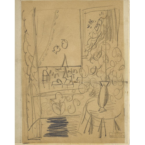 RAOUL DUFY : Interieur mit Blick aus dem Balkon (DOBIASCHOFSKY AUKTIONEN AG)