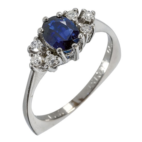 SAPHIR-DIAMANT-RING : (DOBIASCHOFSKY AUKTIONEN AG)