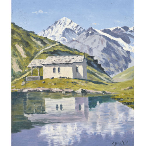 ALBERT DUPLAIN : Die Kapelle Maria zum Schnee am Schwarzsee oberhalb Zermatt (DOBIASCHOFSKY AUKTIONEN AG)