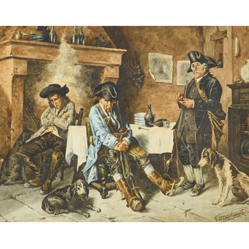 19. JH. FRANKREICH : Erfolglose J�ger in der K�che (DOBIASCHOFSKY AUKTIONEN AG)