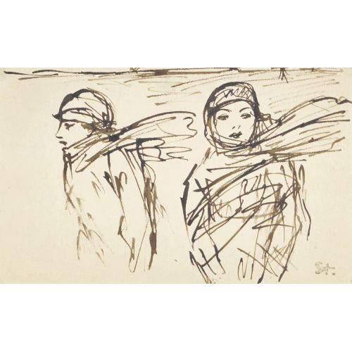 TH�OPHILE-ALEXANDRE STEINLEN : Deux jeunes femmes en hiver (DOBIASCHOFSKY AUKTIONEN AG)