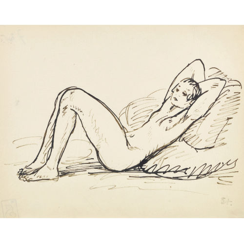 TH�OPHILE-ALEXANDRE STEINLEN : Femme allong�e (DOBIASCHOFSKY AUKTIONEN AG)