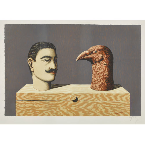 REN� MAGRITTE : 'Homme et oiseau' (DOBIASCHOFSKY AUKTIONEN AG)