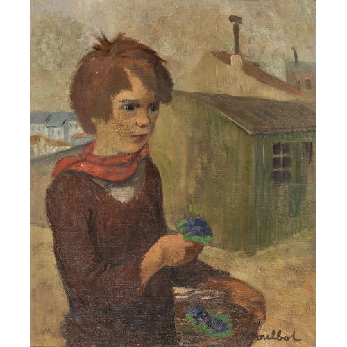 FRANCISQUE POULBOT : Knabe mit Blumenkorb (DOBIASCHOFSKY AUKTIONEN AG)