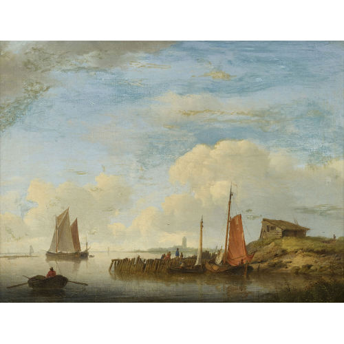 JOHANNES HERMANUS KOEKKOEK : K�stenpartie mit ruhiger See (DOBIASCHOFSKY AUKTIONEN AG)