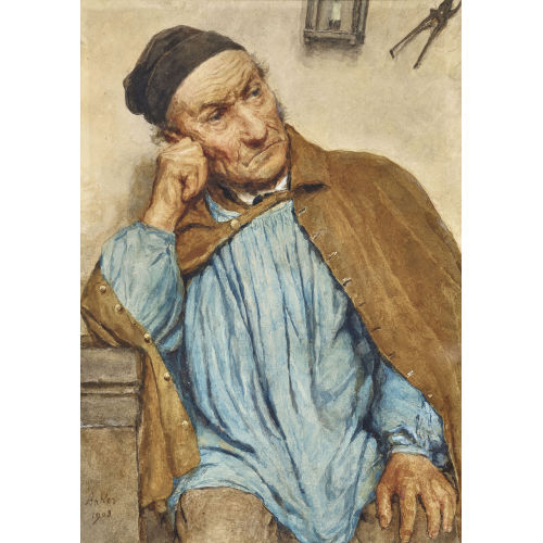 ALBERT ANKER : Nachdenklicher alter Mann (DOBIASCHOFSKY AUKTIONEN AG)