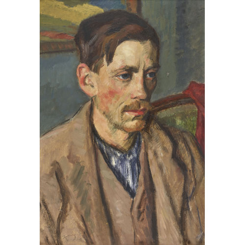 KARL THEOPHIL DICK : 'B�rtiger Mann (Selbstbildnis?)' (DOBIASCHOFSKY AUKTIONEN AG)