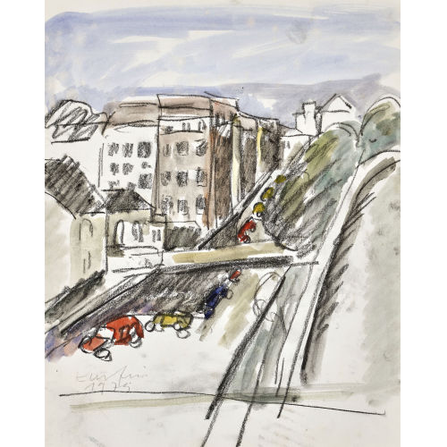 GOTTLIEB KURFISS : Strassenszene (DOBIASCHOFSKY AUKTIONEN AG)