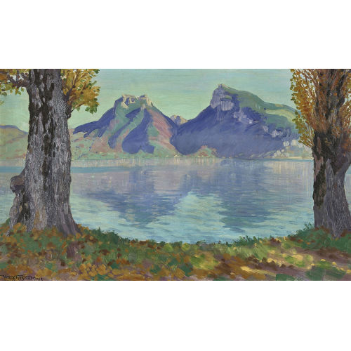 WALDEMAR THEOPHIL FINK : 'Herbstmorgen am Thunersee (bei Faulensee)' (DOBIASCHOFSKY AUKTIONEN AG)