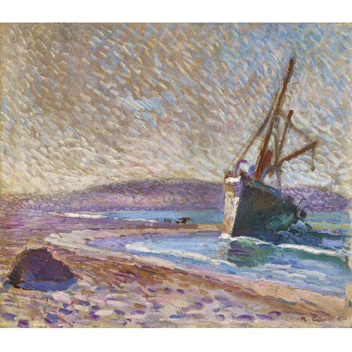 RUDOLF GUDDEN : 'Gestrandetes Schiff' (DOBIASCHOFSKY AUKTIONEN AG)
