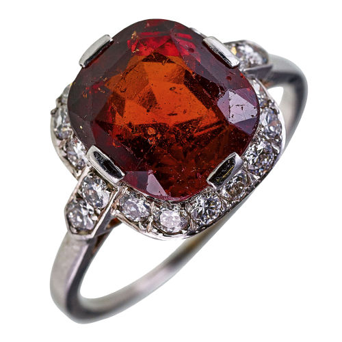GRANAT-BRILLANT-RING : G�belin (DOBIASCHOFSKY AUKTIONEN AG)