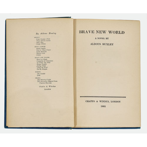 ALDOUS HUXLEY : 'Brave new world' (DOBIASCHOFSKY AUKTIONEN AG)