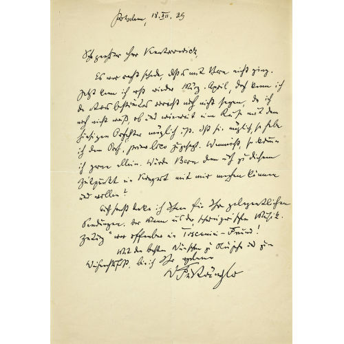 AUTOGRAF : Wilhelm Furtw�ngler (1886-1954) (DOBIASCHOFSKY AUKTIONEN AG)