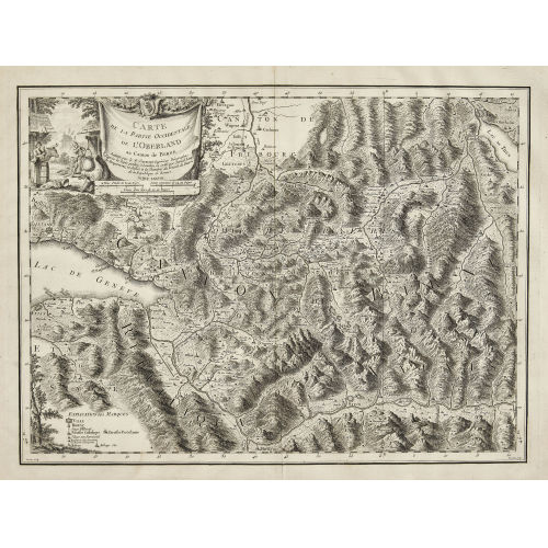 JACQUES CLERMONT : 'Carte de la partie occidentale de l'Oberland au canton Berne' (DOBIASCHOFSKY AUKTIONEN AG)