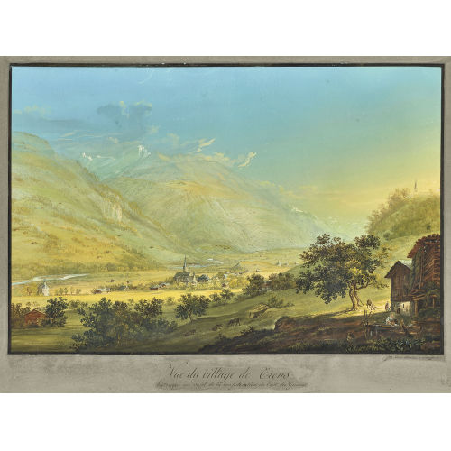 JOHANN LUDWIG BLEULER : 'Vue du village de Trons historique au sujet de la conf�deration du Cant. des Grisons' (DOBIASCHOFSKY AUKTIONEN AG)