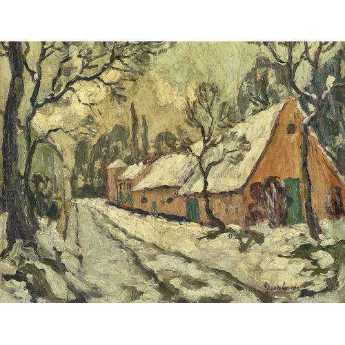 20. JH. FRANKREICH : Village en hiver (DOBIASCHOFSKY AUKTIONEN AG)